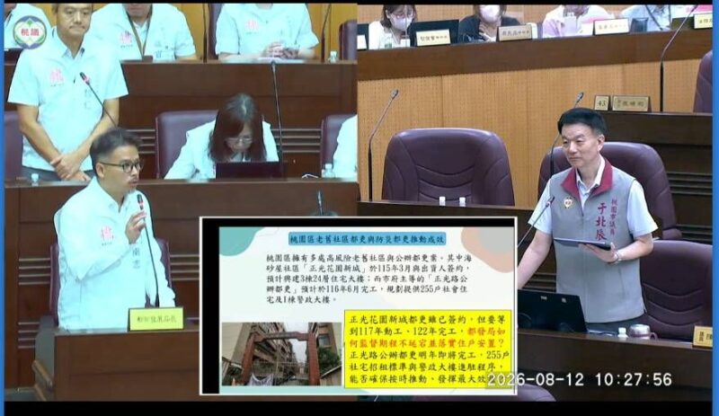 于北辰質詢對於中路開發與老舊都更 交通配套與安置機制必須到位